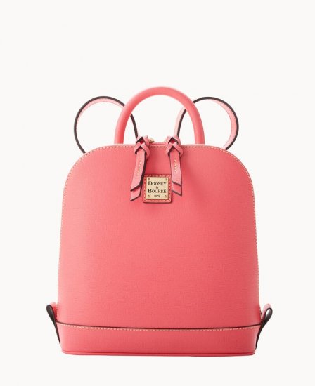 Dooney Saffiano Small Zip Pod Backpack Bubble Gum ID-ZieBueDZ - Click Image to Close