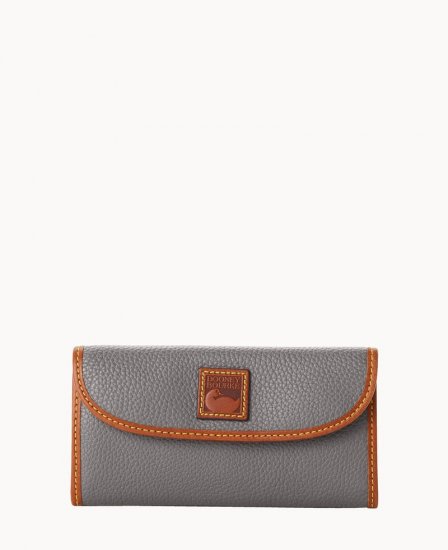 Dooney Pebble Grain Continental Clutch Slate ID-Q82BmDCE - Click Image to Close