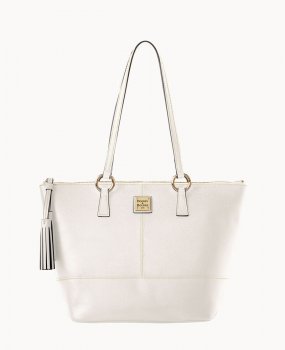 Dooney Saffiano Small Tobi Tote Ecru ID-mTG22WVA