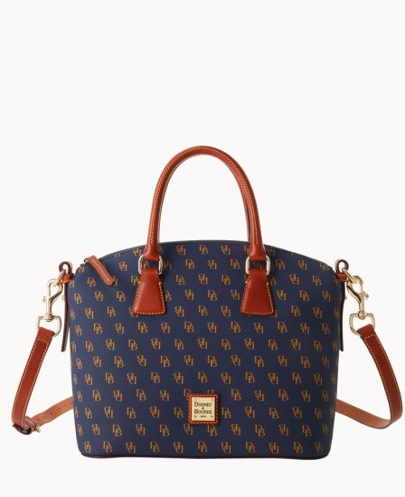 Dooney Gretta Domed Satchel Navy ID-OkiM52uk - Click Image to Close