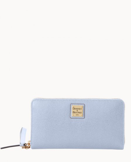 Dooney Saffiano Large Zip Around Wristlet Glacier Blue ID-5VOp8oAW - Click Image to Close