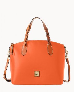 Dooney Wexford Leather Celeste Satchel Coral ID-ymEXnIla