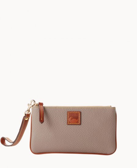 Dooney Pebble Grain Medium Wristlet Taupe ID-9WYaCiH2 - Click Image to Close