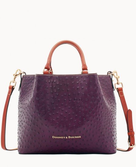 Dooney Ostrich Large Barlow Plum Wine ID-lLK7tXQX - Click Image to Close