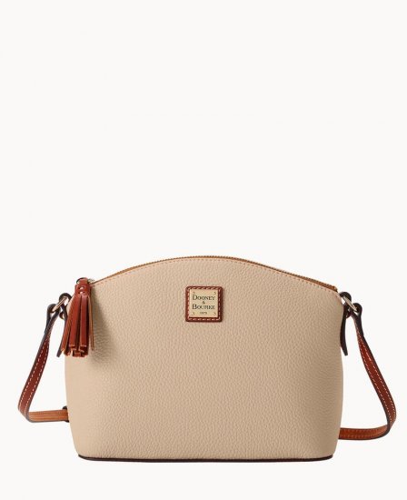 Dooney Pebble Grain Robin Crossbody Taupe ID-9wqaXcTc - Click Image to Close