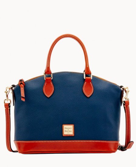 Dooney Pebble Grain Darcy Satchel Midnight Blue ID-GbyvrgYX - Click Image to Close