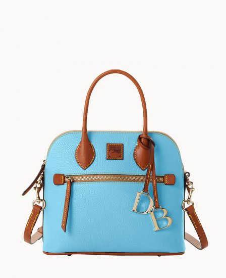 Dooney Pebble Grain Domed Satchel Sky Blue ID-vg1RfMwJ - Click Image to Close