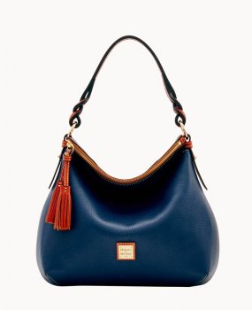 Dooney Pebble Grain Twist Strap Hobo Midnight Blue ID-cmZ1emgd