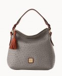 Dooney Ostrich Twist Strap Hobo Grey ID-NSeEGp76