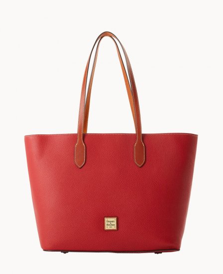 Dooney Pebble Grain Large Tote Red ID-K5CqZsjt - Click Image to Close