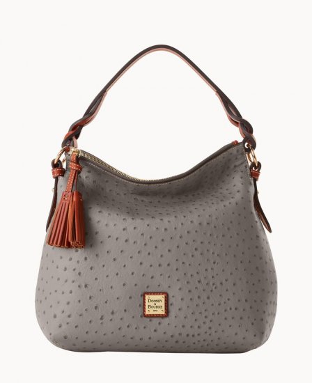 Dooney Ostrich Twist Strap Hobo Grey ID-NSeEGp76 - Click Image to Close