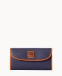 Dooney Pebble Grain Continental Clutch Midnight Blue ID-jwjpaNtS