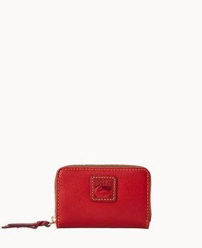 Dooney Florentine Large Zip Around Credit Card Case Red ID-HINk5ZpU