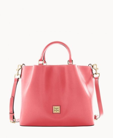 Dooney Saffiano Large Barlow Bubble Gum ID-NqtrarjT - Click Image to Close