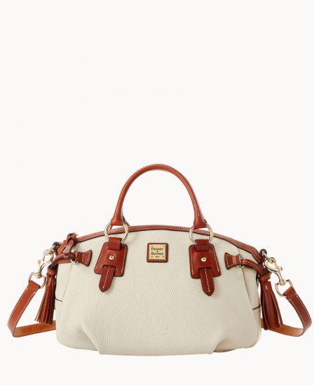 Dooney Pebble Grain Medium Mail Satchel Bone ID-kTMxr3P7 - Click Image to Close