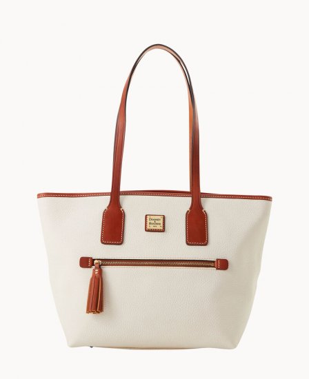 Dooney Pebble Grain Small Tote White ID-jzWMLH8v - Click Image to Close