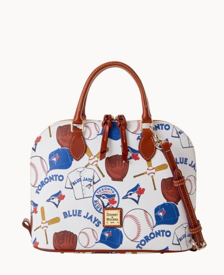 Dooney MLB Blue Jays Zip Zip Satchel BLUE JAYS ID-0EJlVvja - Click Image to Close