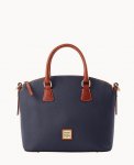 Dooney Pebble Grain Domed Satchel Midnight Blue ID-NrJd2h5I