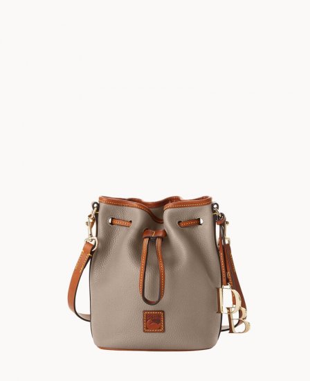 Dooney Pebble Grain Small Drawstring Taupe ID-i99HYmHG - Click Image to Close