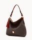 Dooney Pebble Grain Twist Strap Hobo Brown Tmoro ID-HqBTLOpB