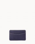 Dooney Pebble Grain Business Card Case Midnight Blue ID-eQunUh02