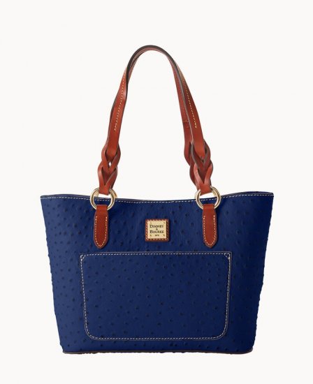 Dooney Ostrich Small Gretchen Tote Navy ID-2tE2oXgs - Click Image to Close