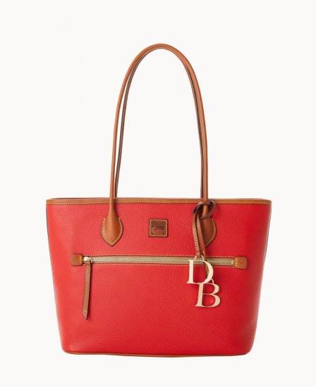 Dooney Pebble Grain Tote Red ID-f41xVSqp - Click Image to Close