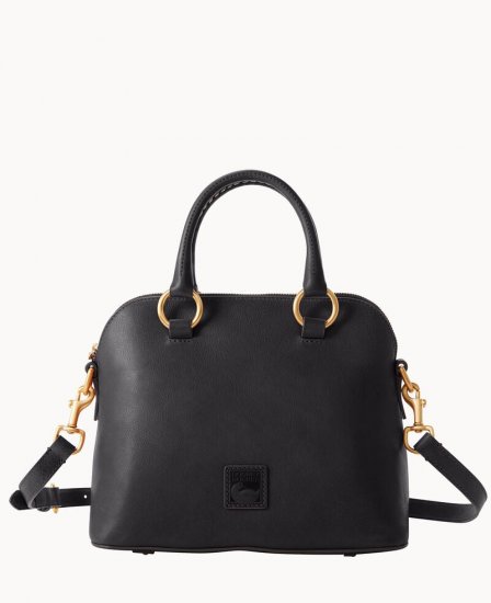 Dooney Florentine Domed Satchel Black Black ID-xZr3JJhk - Click Image to Close