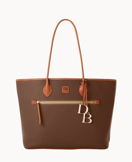 Dooney Pebble Grain Large Tote Bark ID-b2sj5qlF - Click Image to Close