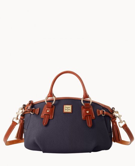 Dooney Pebble Grain Medium Mail Satchel Midnight Blue ID-d6GdxIK5 - Click Image to Close