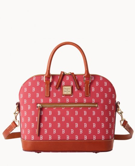 Dooney MLB Red Sox Domed Zip Satchel RED SOX ID-l6a1kqEE - Click Image to Close