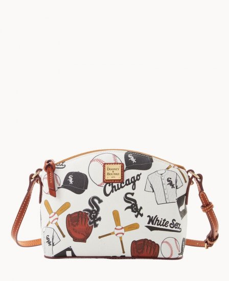 Dooney MLB White Sox Suki Crossbody Med Wristlet WHITE SOX ID-PEXdQwg6 - Click Image to Close