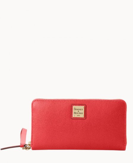 Dooney Saffiano Large Zip Around Wristlet Tomato ID-XUSl8lqP - Click Image to Close