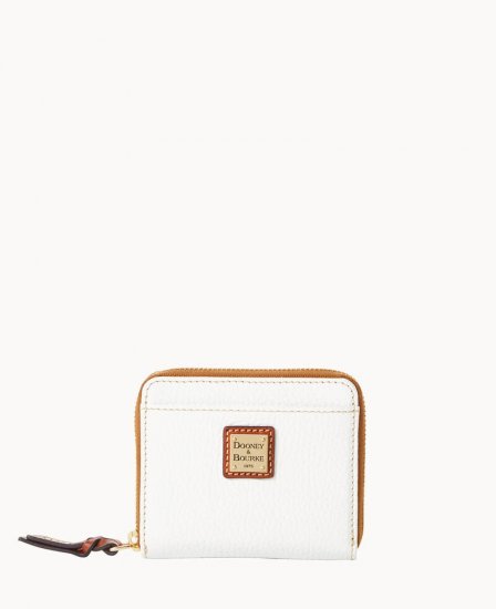 Dooney Pebble Grain Small Zip Around White ID-GHr0tPmx - Click Image to Close