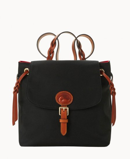 Dooney Nylon Flap Backpack Black ID-5jEMNa5E - Click Image to Close