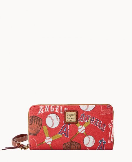 Dooney MLB Angels Large Zip Around Wristlet Angels ID-79o2fMri - Click Image to Close