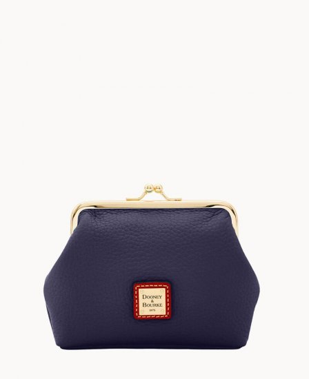 Dooney Pebble Grain Large Framed Purse Midnight Blue ID-A32gtK34 - Click Image to Close