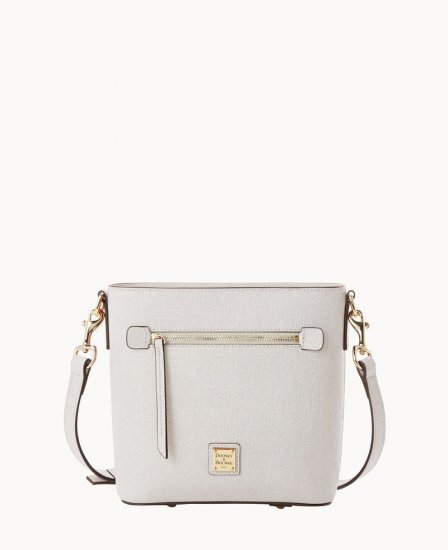 Dooney Saffiano Small Zip Crossbody Ecru ID-b5Su7m2P - Click Image to Close