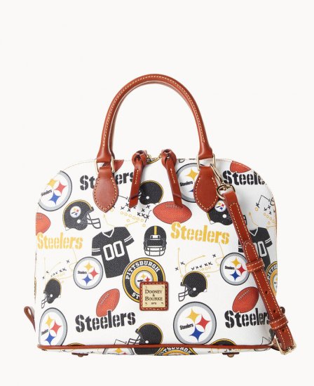 Dooney NFL Steelers Zip Zip Satchel STEELERS ID-FP94Kg8A - Click Image to Close