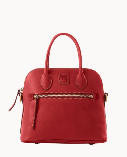 Dooney Florentine Domed Satchel Red ID-QFSwFVDb - Click Image to Close