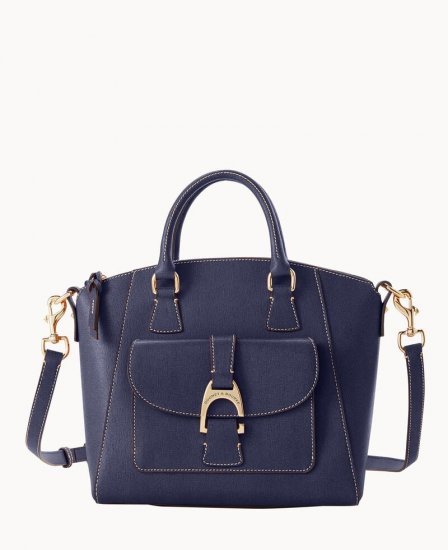 Dooney Saffiano Naomi Satchel Marine ID-YgkGCR1g - Click Image to Close