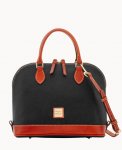 Dooney Pebble Grain Zip Zip Satchel Black ID-geWkO5iA