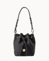 Dooney Ostrich Small Drawstring Black ID-JPfVpwq5