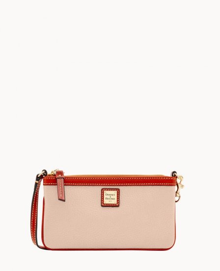 Dooney Pebble Grain Large Slim Wristlet Blush ID-RJKVypxq - Click Image to Close