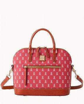 Dooney MLB Angels Domed Zip Satchel ANGELS ID-5IX7FFw4