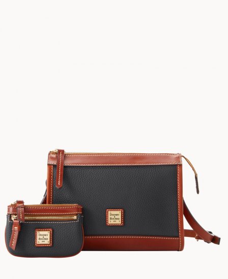 Dooney Pebble Grain Zip Crossbody With Small Coin Case Black ID-aYNflYRJ - Click Image to Close