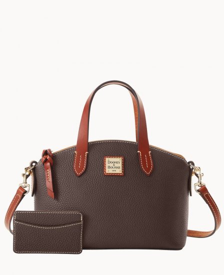 Dooney Pebble Grain Ruby Bag With Card Case Brown Tmoro ID-7ZtzfWHD - Click Image to Close