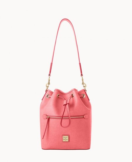 Dooney Saffiano Drawstring Bubble Gum ID-m6RTL5HP - Click Image to Close