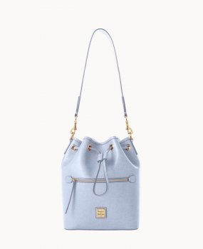 Dooney Saffiano Drawstring Glacier Blue ID-FHB9Xc0H