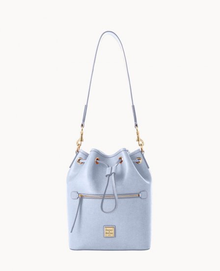 Dooney Saffiano Drawstring Glacier Blue ID-FHB9Xc0H - Click Image to Close